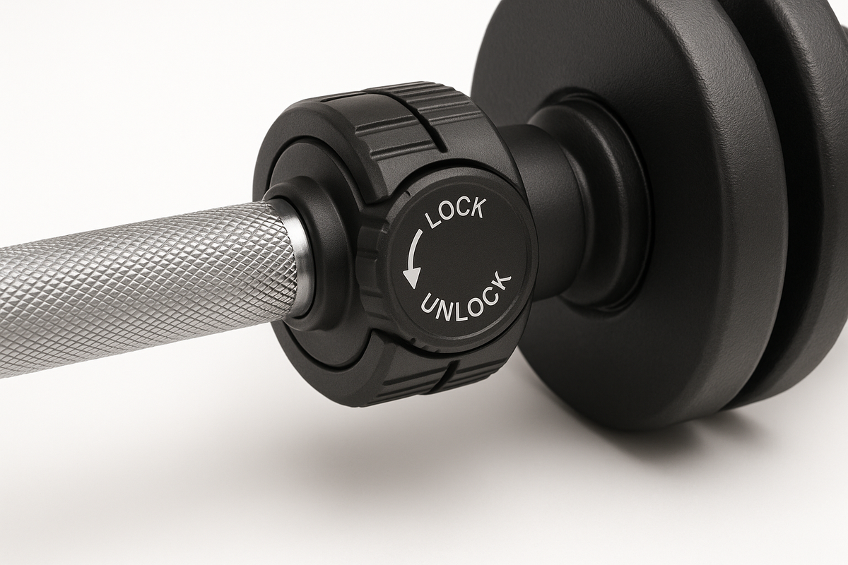 Twist-Lock Adjustable Dumbbell - Hexagonal Weight Plates